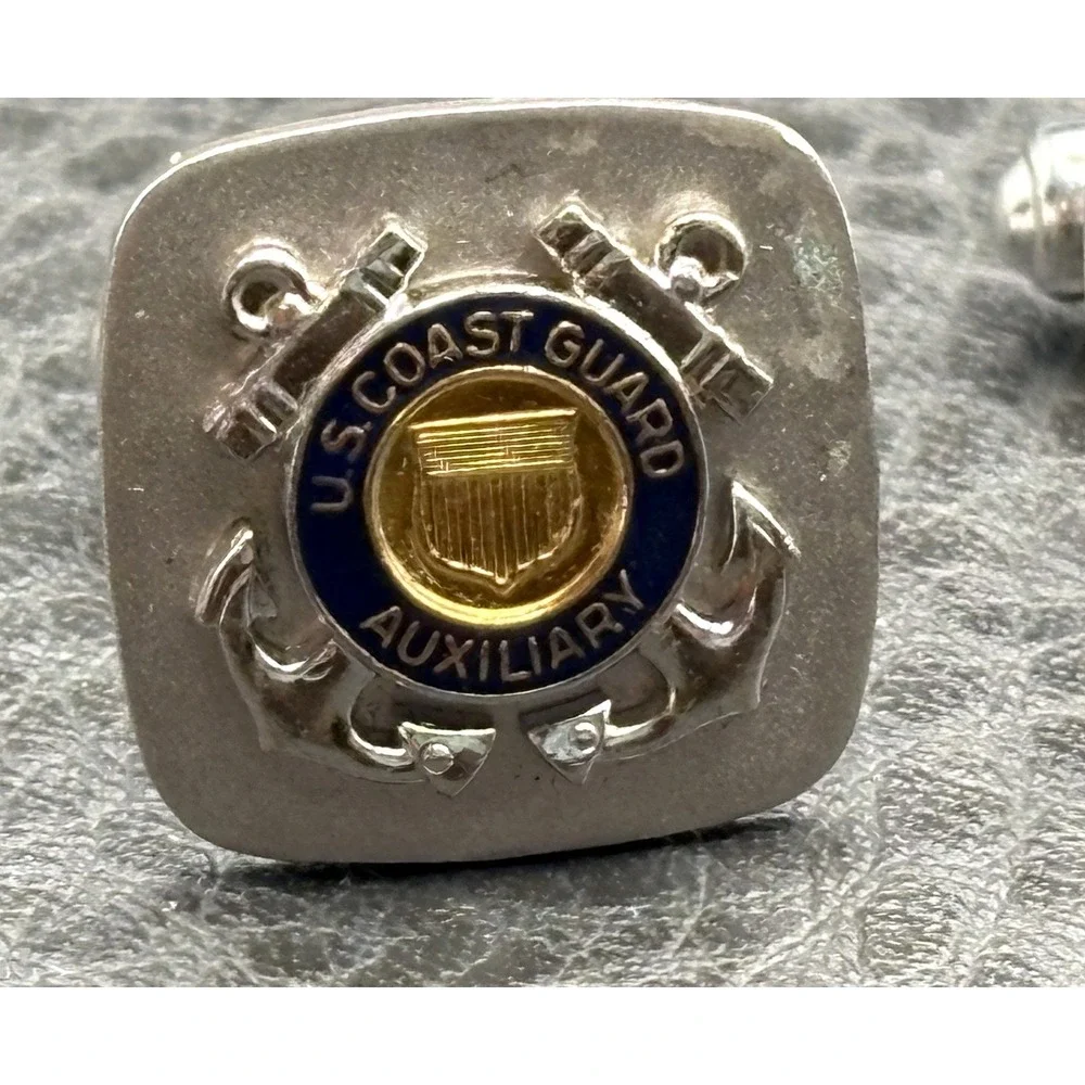 US Coast Guard Auxiliary Silver Tone Gold Tone Cufflinks